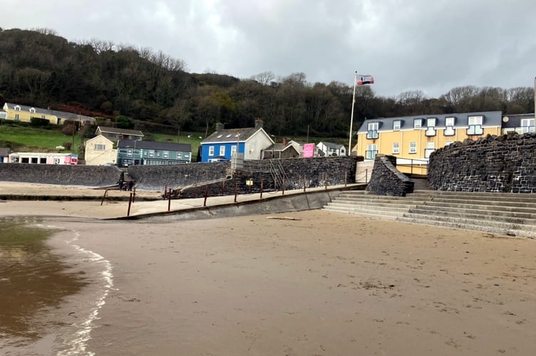 Part of the seafront at Pendine