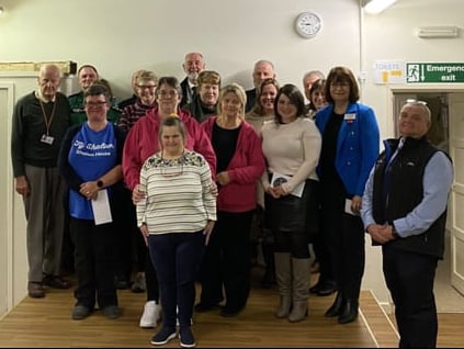 Camrose Vintage Working Day Presentation Night participants pictured at the Camrose Community Hall, Pembrokeshire.