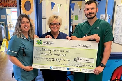 Coastal walk raises over £2,500 for frailty services at Withybush